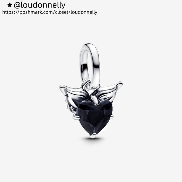 Pandora Winged Heart Mini Dangle Charm - Picture 1 of 6